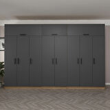 Minar Kale 8 Kapaklı 4 Ç Dolap Ve Yüklük Dore Antrasit 235CM