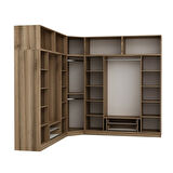 Minar Kale 9 Kapaklı 4 Ç Köşe Dolap + Yüklük Dore 235CM