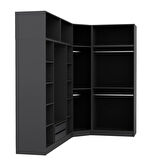 Minar Kale 7 Kapaklı 2 Ç Köşe Dolap + Yüklük Antrasit 235CM