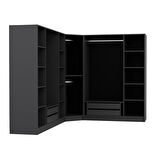 Minar Kale 8 Kapaklı 4 Ç Köşe Dolap + Yüklük Antrasit Dore 235CM