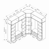 Minar Kale 8 Kapaklı 4 Ç Köşe Dolap + Yüklük Antrasit Dore 235CM