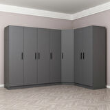 Minar Kale 7 Kapaklı 2 Ç Köşe Dolap Antrasit 210CM