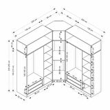 Minar Kale 7 Kapaklı 4 Ç Köşe Dolap + Yüklük Antrasit 255CM