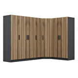 Minar Kale 7 Kapaklı 2 Ç Köşe Dolap Antrasit Dore 210CM