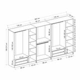Minar Kale 8 Kapaklı 4 Ç Dolap Dore Antrasit 210CM