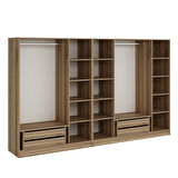 Minar Kale 7 Bölmeli 4 Ç Giyinme Dolabı Dore 210CM