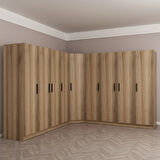 Minar Kale 9 Kapaklı 4 Ç Köşe Dolap Dore 210CM