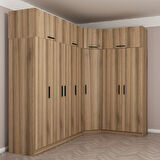 Minar Kale 7 Kapaklı 2 Ç Köşe Dolap + Yüklük Dore 255CM