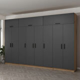 Minar Kale 8 Kapaklı 2 Ç Dolap Ve Yüklük Dore Antrasit 255CM