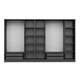 Kale Plus 7 Mebran Kapaklı 4Ç Dolap Antrasit Mebran Füme Cam 210CM