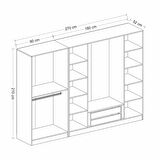 Kale Plus 6 Mebran Kapaklı 2Ç Dolap Beyaz Mebran Füme Cam 210CM