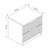 Kale Komodin 2 Çekmeceli Çizgili Mebran Beyaz