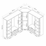 Kaleplus 8 Kapaklı 4 Çekmeceli Köşe Dolap Dore Dore Plus 210CM
