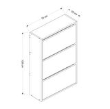 Lupa Düşer Kapaklı 3 Bölmeli Ayakkabılık - Beyaz