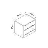 Elina  Komodin 2ç - Dore/Beyaz