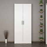 Minar Kale 210 Cm 2 Kapaklı 2B Raf Portmanto Beyaz