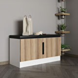 Minar Kale Ayakkabılık Minderli Beyaz Dore Plus