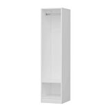 Minar Kale 1 Kapaklı Dolap Beyaz - Antrasit Çizgili Mebran 210CM