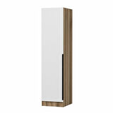 Minar Kale 1 Kapaklı Raflı Dolap Dore - Beyaz Çizgili Mebran 210CM