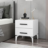 Kale Ayaklı Komodin 2Ç - Beyaz