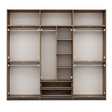 Elina 6 Kapaklı Yüklüklü Dolap - Dore/Antrasit