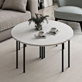 Emma Zigonlu Orta Sehpa - Beyaz/Beyaz