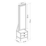 Minar Elegante Aynalı Hareketli Çekmeceli Takı Dolabı / Beyaz