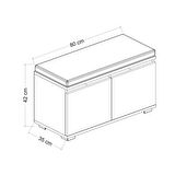 Minar Drago Oturaklı Ayakkabılık ve Puf - Beyaz