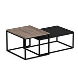 Minar Leka Metal Ayaklı Modern Orta Sehpa - Kaman/Siyah