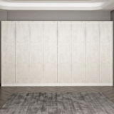 Minar Kale 210 Cm 8 Kapaklı 4B Raf Portmanto Beyaz Eskitme Beyaz