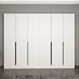 Minar Kale 210 Cm 6 Kapaklı 2B Raf Portmanto Byz Mbr Çizgili Byz