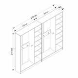 Minar Kale 210 Cm 6 Kapaklı 2B Raf Portmanto Byz Mbr Çizgili Byz
