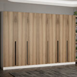 Minar Kale 210 Cm 7 Kapaklı 3B Raf Portmanto Beyaz Dore Plus