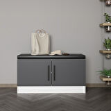 Minar Kale Ayakkabılık Minderli Beyaz Antrasit