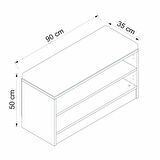 Minar Kale Ayakkabılık Minderli Beyaz Eskitme Beyaz