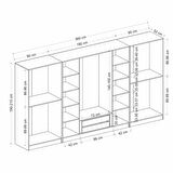 Kale 8 Kapak Aynalı 2 Çekmece Zincir Dolap - Beyaz 190CM