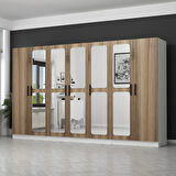 Kale 7 Kapaklı Aynalı 2Ç Dolap - Dore 190CM