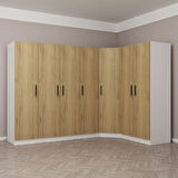 Kale 7 Kapaklı 2Ç Köşe Dolap - Pera Ceviz 190CM