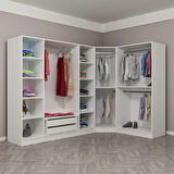 Kale 7 Kapaklı Aynalı 2Ç Köşe Dolap - Beyaz 190CM