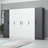 Kale 6 Kapaklı 2Ç Zincir Dolap - Beyaz Antrasit