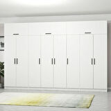 Minar Kale 8 Kapaklı 2 Çekmeceli Dolap Ve Yüklük Beyaz 235CM