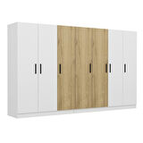 Kale 7 Kapaklı 4 Çekmeceli - Dolap - Beyaz/Pera 190CM