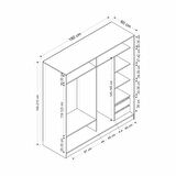 Minar Kale 2 K Aynalı Sürgülü Dolap 180 Cm-Dore/ Royal Mermer 190CM