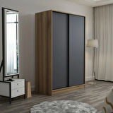 Minar Kale 2 Kapaklı Sürgülü Dolap 120 Cm - Dore/Antrasit 190CM