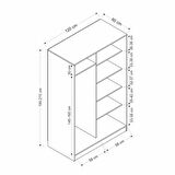 Minar Kale 2 Kapaklı Sürgülü Dolap 120 Cm  - Dore/Royal Mermer 190CM