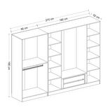 Minar Kale Country 6 Kapak Aynalı 2 Ç Zincir Dolap - E.Beyaz 210CM