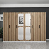 Kale 6 Kapaklı Aynalı 4Ç Dolap - Dore 210CM