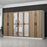 Kale 7 Kapaklı Aynalı 2Ç Dolap - Dore 210CM