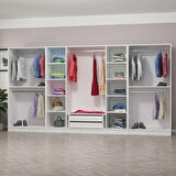 Kale 8 Kapaklı Aynalı 2Ç Dolap - Pera Ceviz 210CM