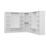 Kale 9 Kapak 4Ç Köşe Zincir Dolap - Beyaz 210CM